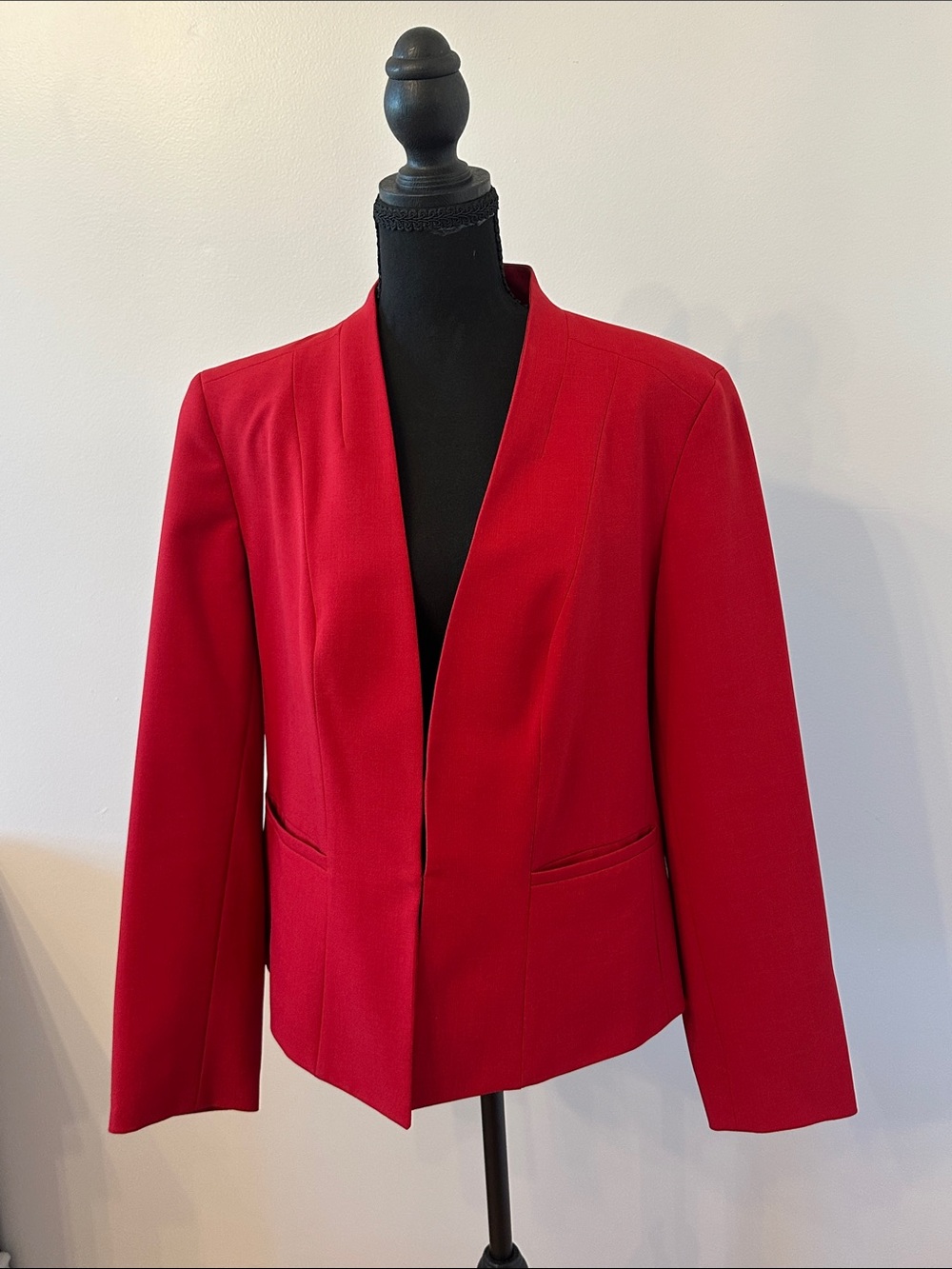 Kasper Women’s Red Open-Front Blazer